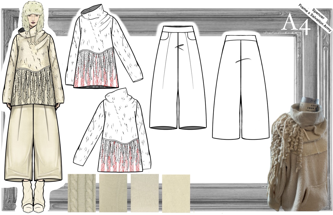 B2 plate: fringe cape topper + pencil skirt