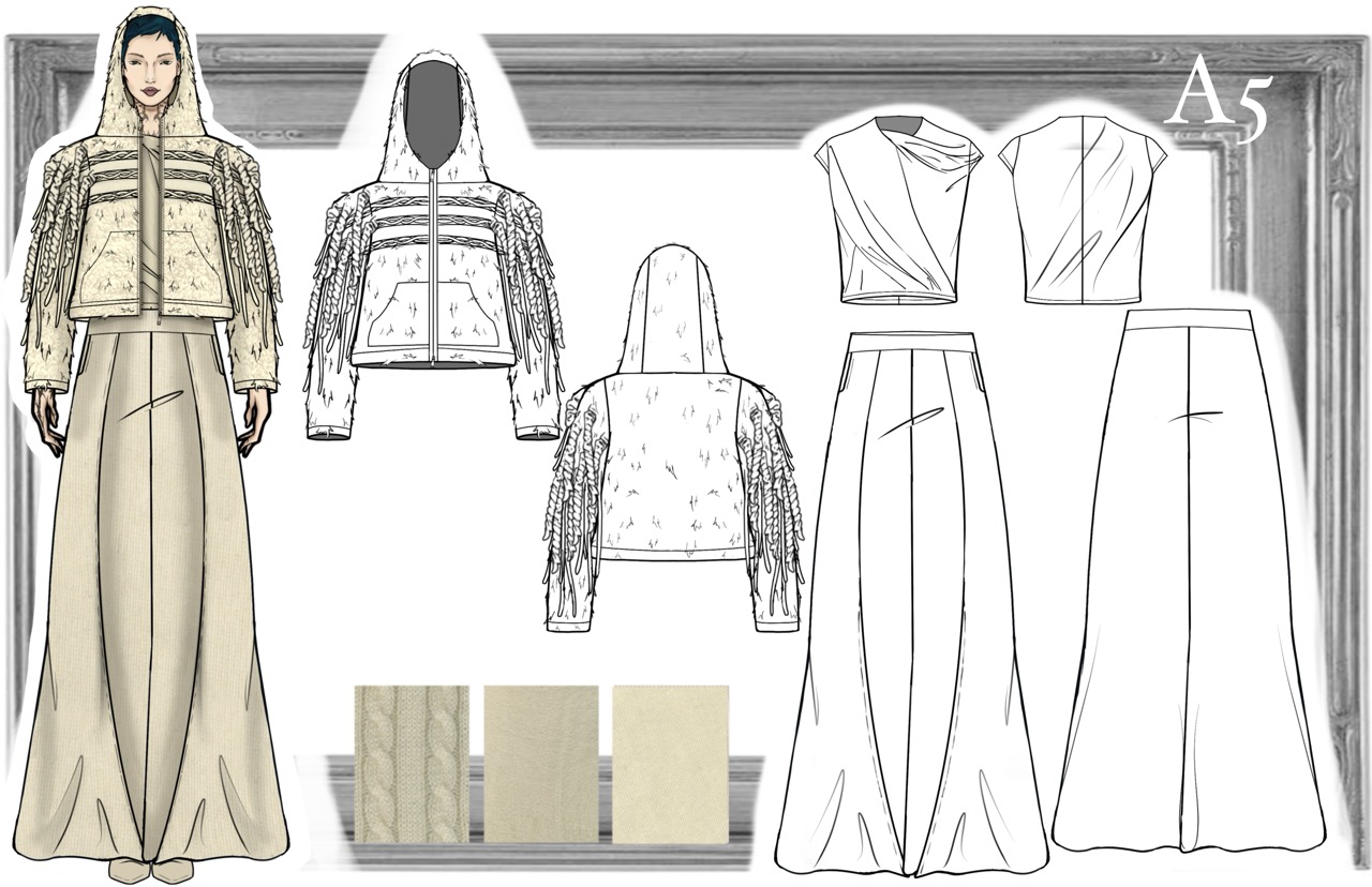 C1 plate: hooded asymmetric pullover + flare