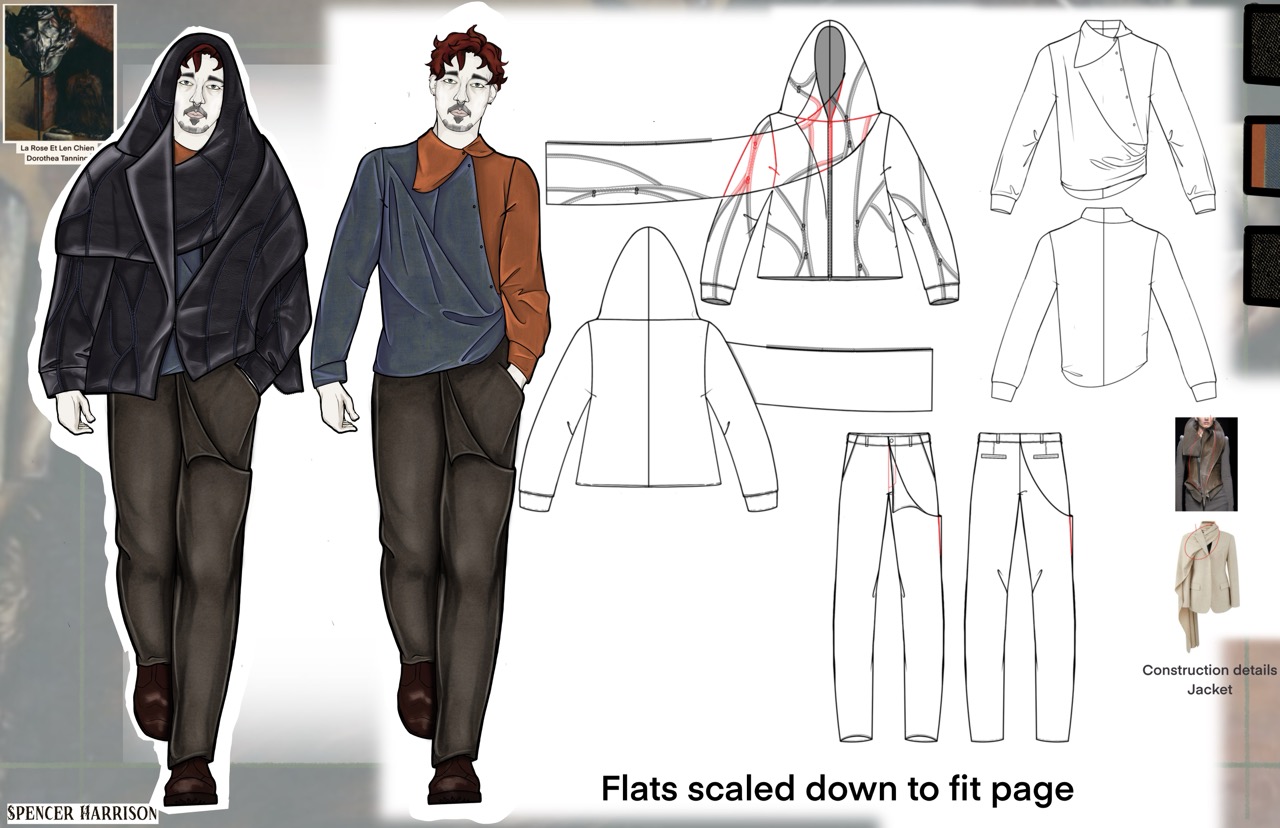 Page 7 · Look 3 flat · hooded zip jacket and contrast wrap shirt