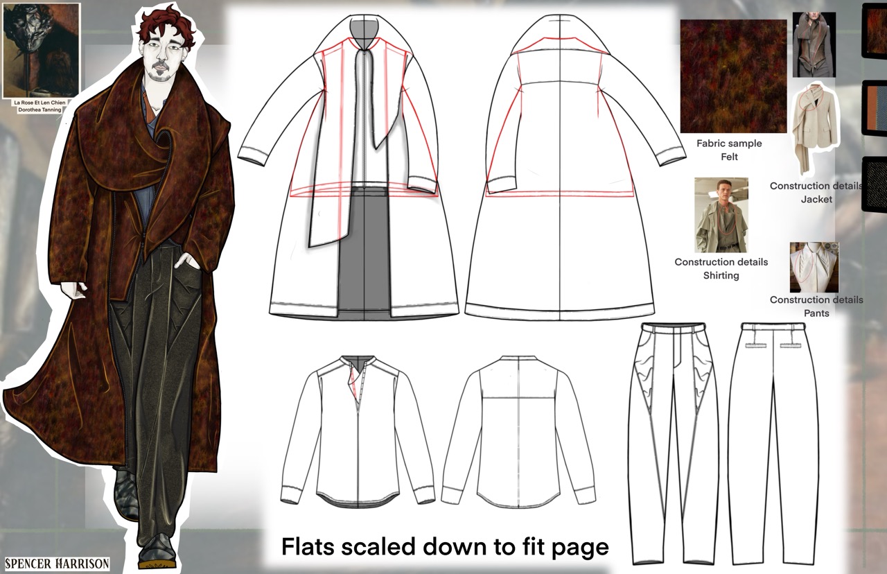 Page 9 · Look 5 flat · rust felt swing coat